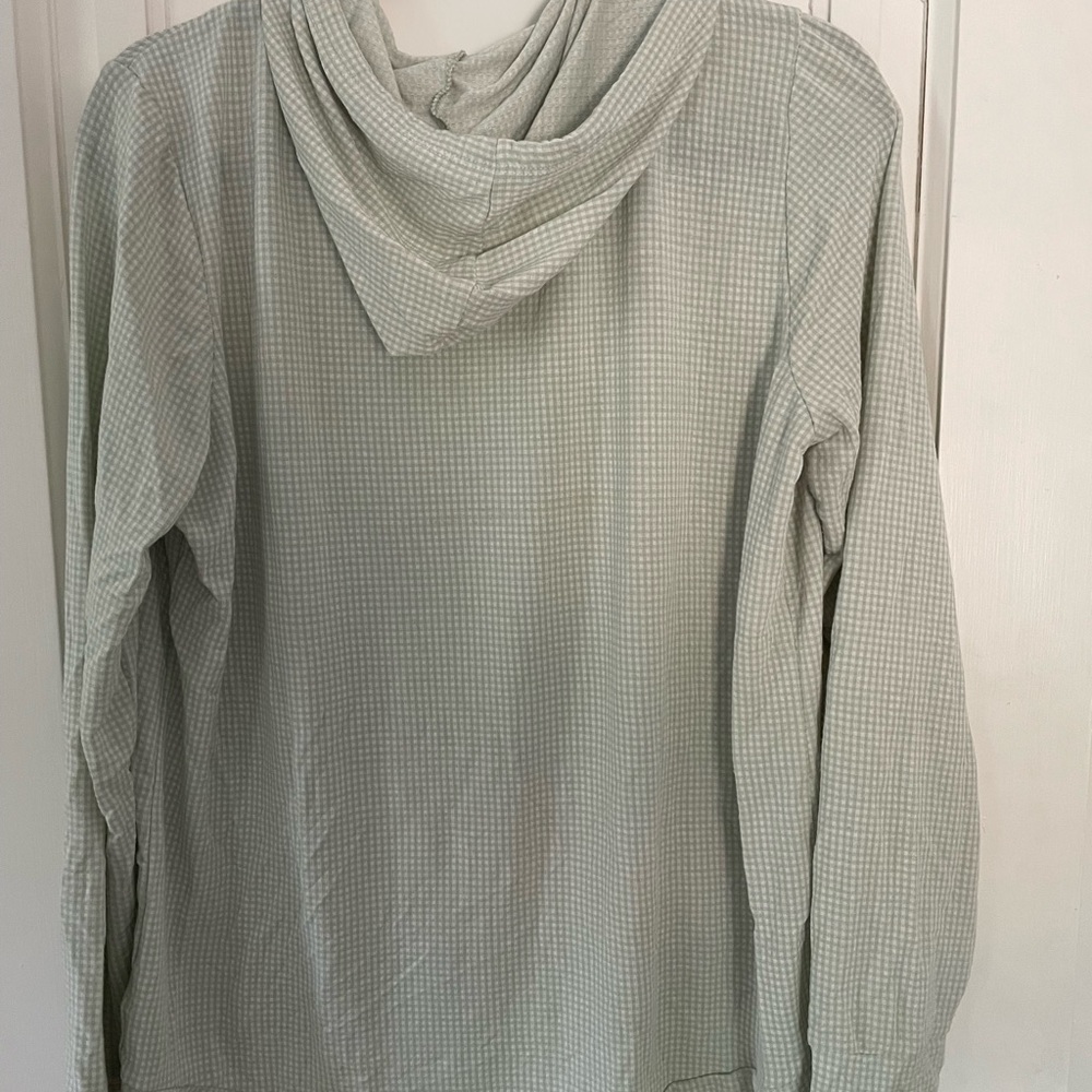 Weatherproof Women's Light Green Gingham Hoodie - Picture 3 of 4